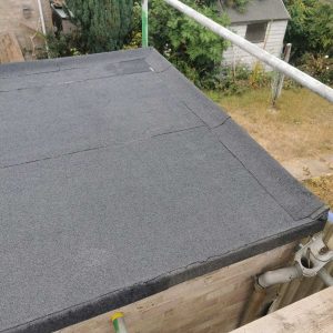 Felt flat roof with fascia and gutter replacement