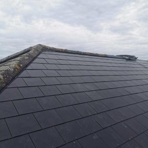 Reroof in fibre cement slate.